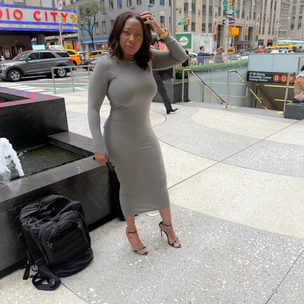 Zara Gray Long Sleeve Dress